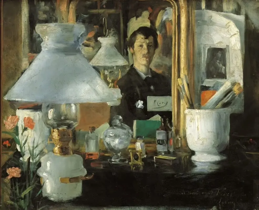 Self-Portrait in the Workshop (1882) by Ramon Casas i Carbo